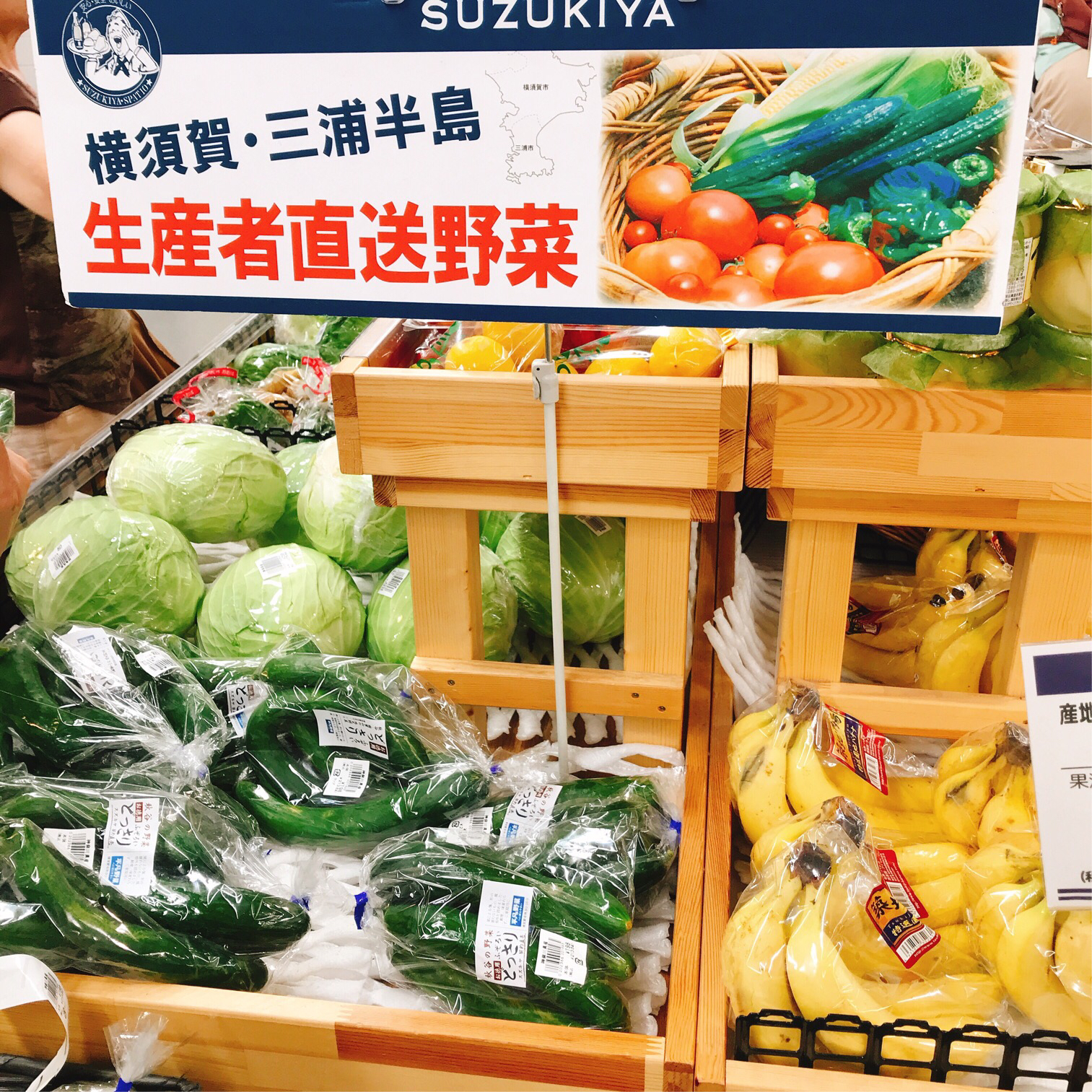 SUZUKIYA直送のお野菜。新鮮で美味しそう。