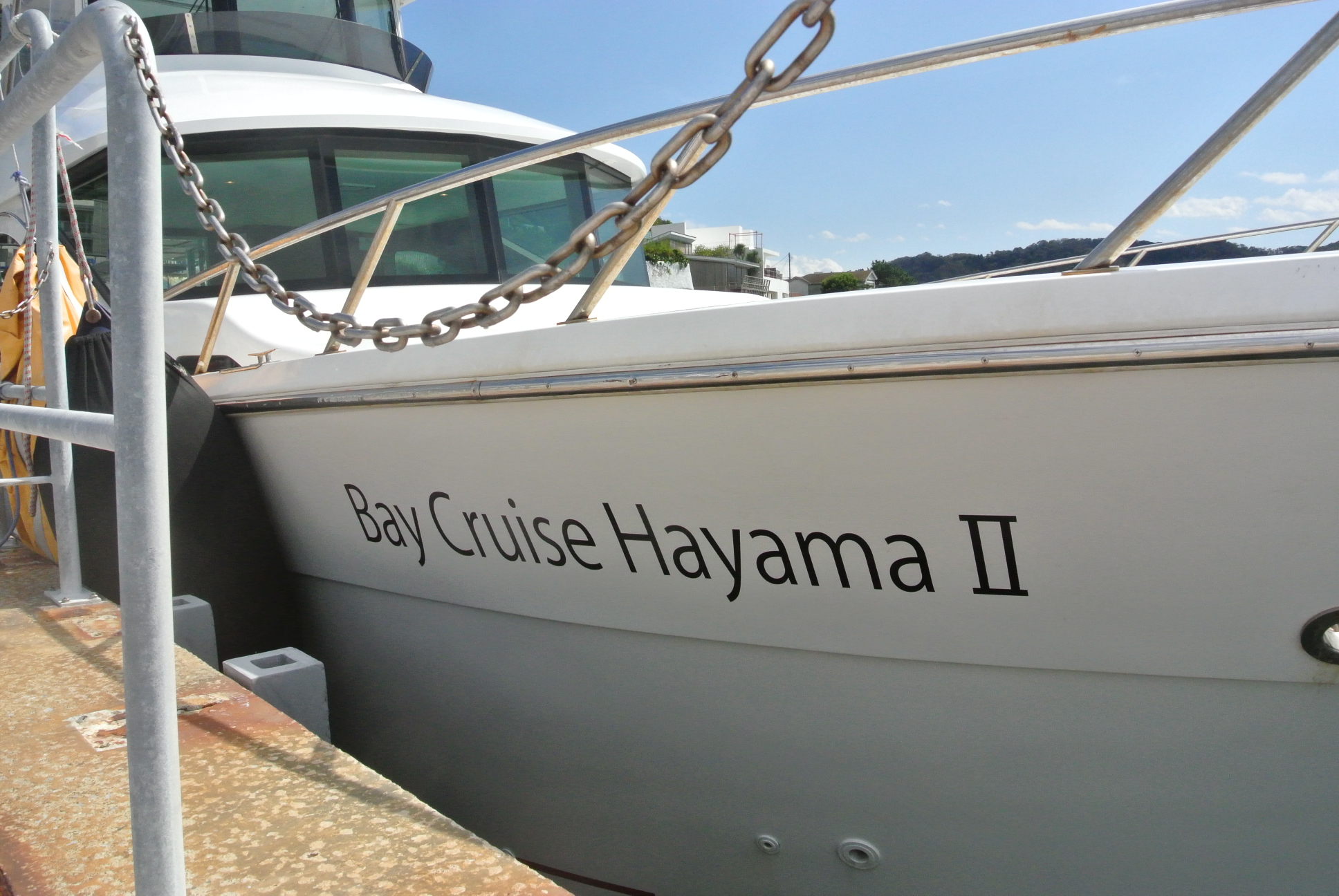 クルーズの船体にはBay Cruise Hayama Ⅱと書かれている。